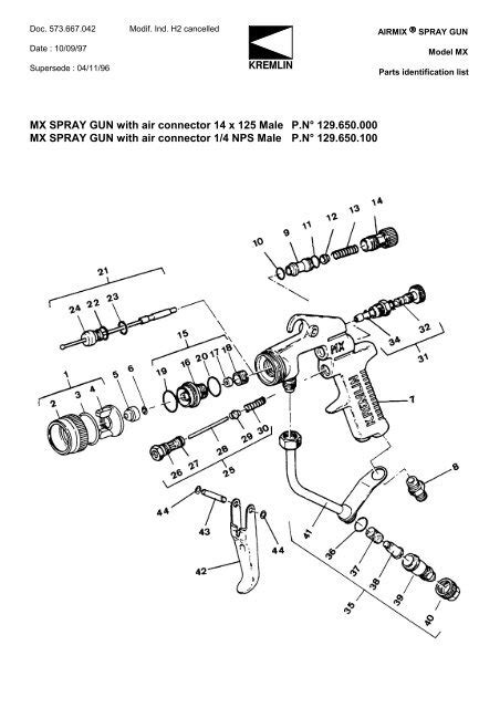 Mx Spray Gun With Air Connector 14 X 125 Male Nz