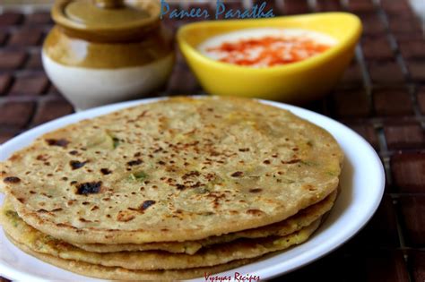 Vysya's Delicious Recipes: Paneer Paratha - Easy Paneer Paratha - Soft ...