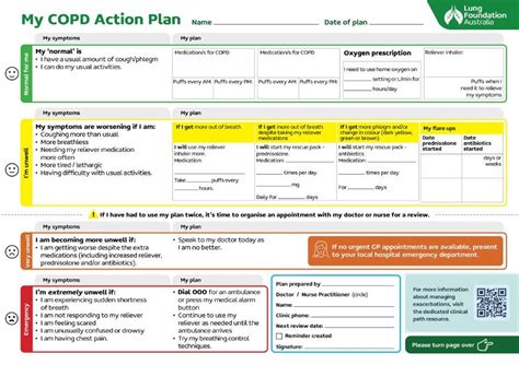 Copd Action Plan Lung Foundation Australia