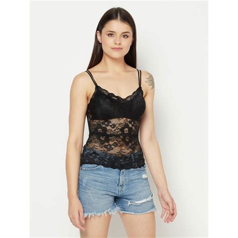 Buy Da Intimo Long Lace Camisole Black Online