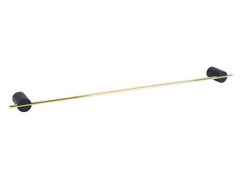 Bisk Sintra Bathroom Wall Hung Towel Bar Black And Gold 60cm Lavamt