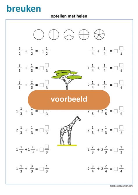 Werkblad Breuken Optellen Met Helen Lookbookeducation Nl