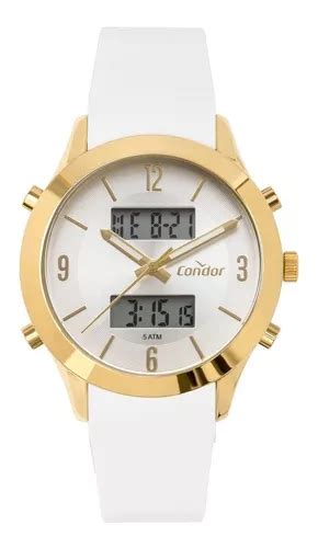 Rel Gio Condor Feminino Anadigi Cobj Aaj B Dourado Branc Mercadolivre