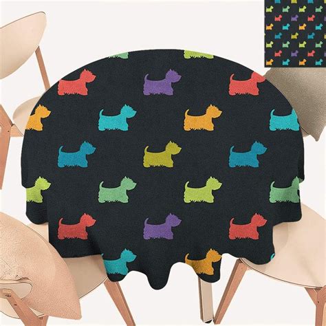 Sunxdeco Dog Lover 36 Round Tablecloths Colorful Dog