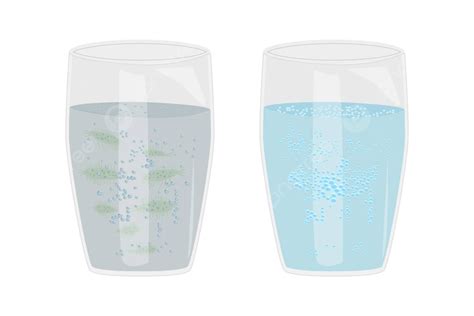 Isolated Glass Holding Clean And Contaminated Water On White Background