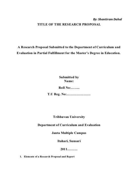 🎉 Example Of Cover Page For Research Proposal How To Write A Cover