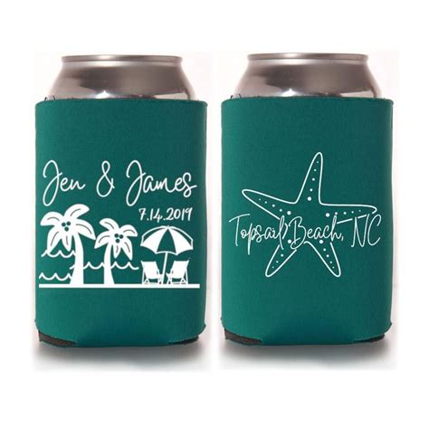 Beach Wedding Favors Personalized Wedding Can Coolers - Etsy | Beach ...