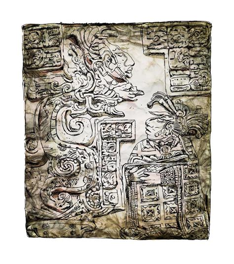 Bas Relief Découpant Avec Dun Quetzalcoatl Civilisation