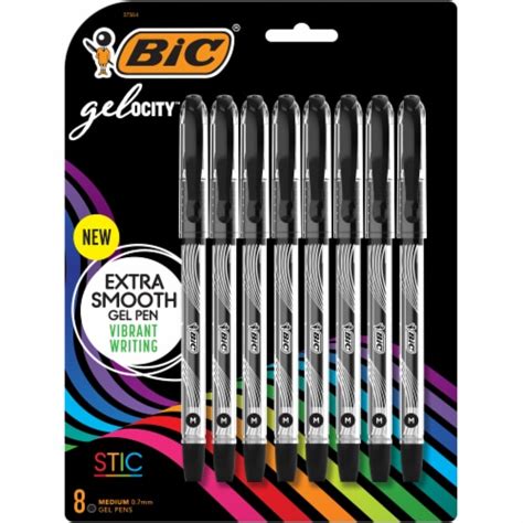 Bic Gelocity Stic Black Gel Pens Pk Fred Meyer