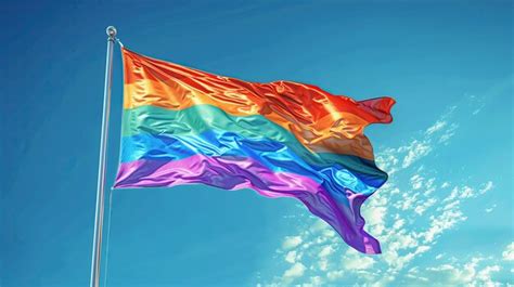 Rainbow Pride Flag Waving In The Wind Premium Ai Generated Image