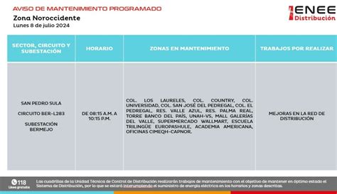 Estas colonias estarán sin energía eléctrica este sábado Extra