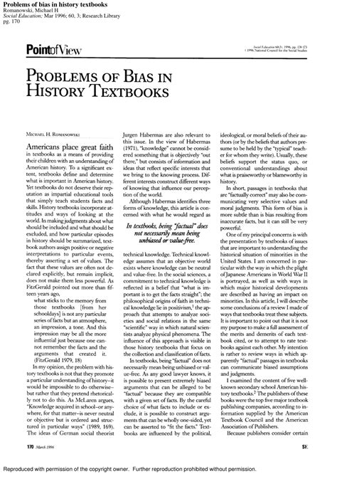 (PDF) Problems of bias in history textbooks