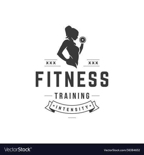 Intense fitness workout logo athletic Royalty Free Vector