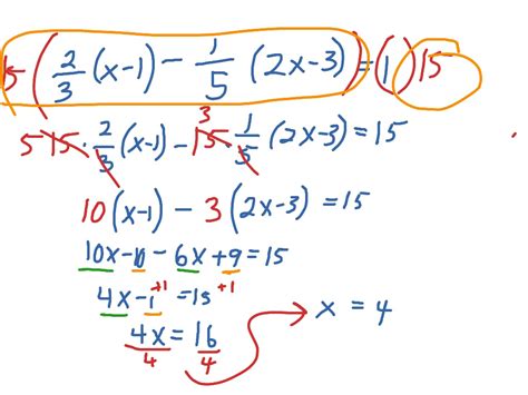 Two Step Equations With Fractional Coefficients Worksheet