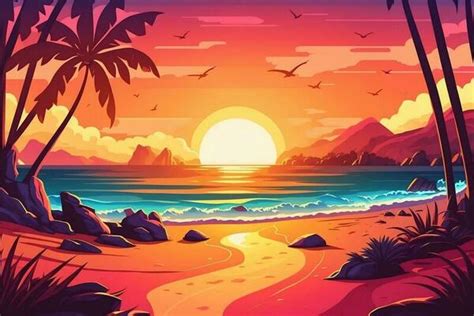 Sunset Cartoon Stock Photos, Images and Backgrounds for Free Download