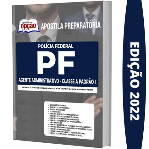 Apostila Polícia Federal pf Agente Administrativo Classe A Submarino