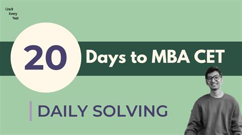 20 Days To Mba Cet Last 3 Weeks Daily Practice For Mba Cet Crack