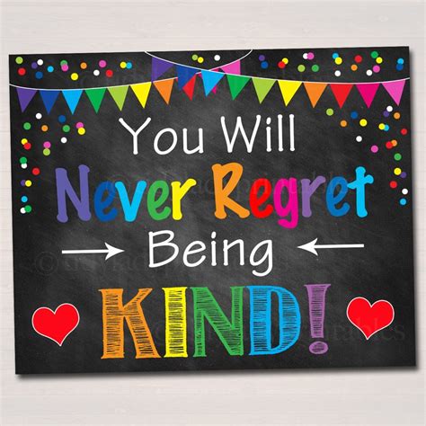 Classroom Kindness Poster Never Regret Being Kind Throw - Etsy