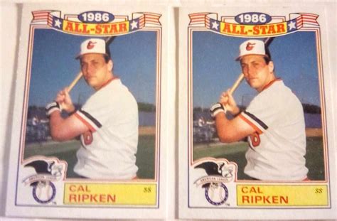 2 1987 TOPPS 16 22 1986 ALL STAR GAME COMMEMORATIVE SET CAL RIPKEN