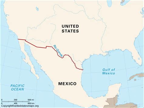 Mexico border map USA - United States Maps