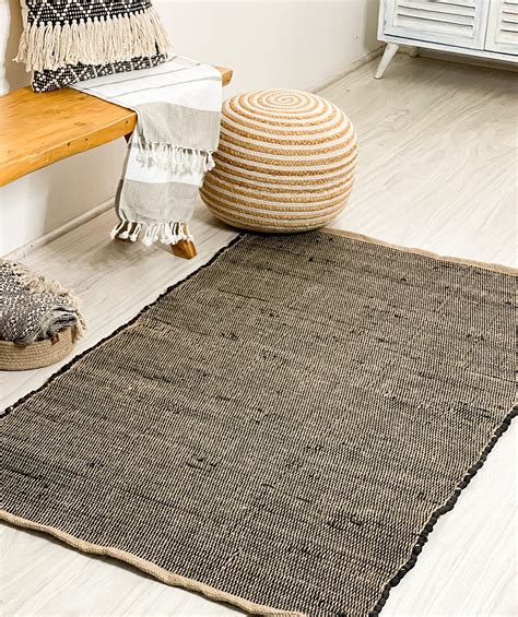 Amazon Chardin Home Jute Black Cotton Rags Runner Rug Boho