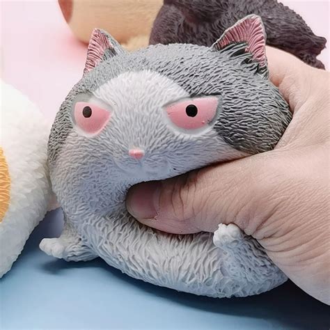 Squishy Cat Stress Toy Funny Cute Cat Shaped Stress Ball Stress Balls For Adults Stress Relief