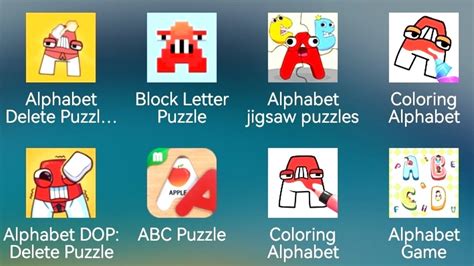 Alphabet Delete Block Letter Puzzle Alphabet Jigsaw Puzzles Coloring