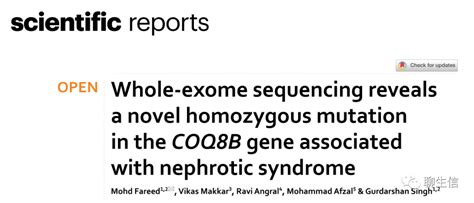 文献 全外显子组显示coq8b基因纯合突变与肾病综合征有关 If 44 Csdn博客