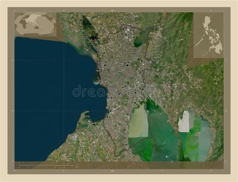 Metropolitan Manila Philippines High Res Satellite Major Citi Stock