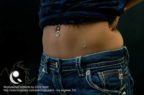 Microdermal Hip Piercing With Tattoo