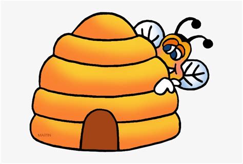 Honey Bee And The Hive Clipart