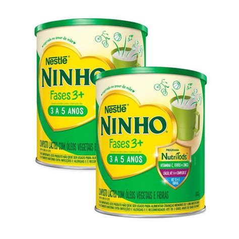 Kit 2 Ninho 3 Fases Composto Lácteo 800g Composto Lácteo Magazine