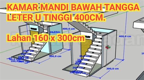 Kamar Mandi Bawah Tangga Leter U Tinggi Meter Youtube