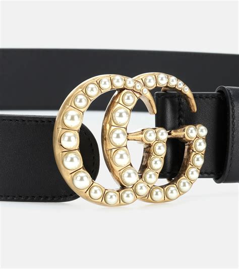 Gucci Gg Embellished Leather Belt Gucci