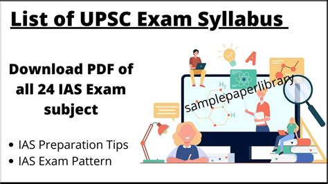 Upsc Ias Optional Subject Detailed Syllabus With Pdf