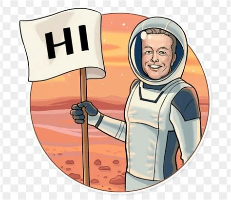 Elon On Mars Sticker Pro Sport Stickers