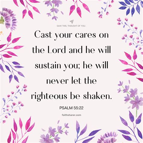 Psalm Cast Your Cares On The Lord And He Will Sustain You Faith