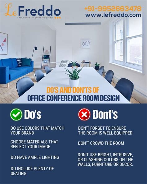 An Office Conference Room Design With Blue Chairs