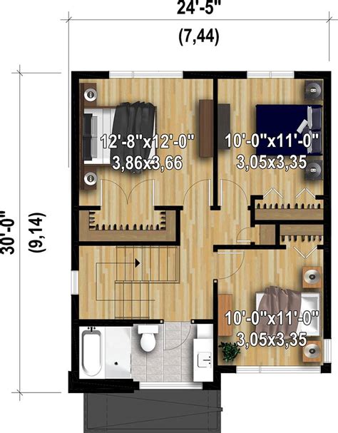 Builder Preferred Modern Two Story Style House Plan 7570 - Plan 7570