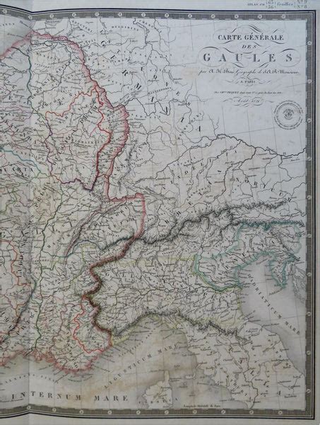 Gallic Tribes Ancient Europe Gaul Rome 1824 Brue Large Detailed Map Ha