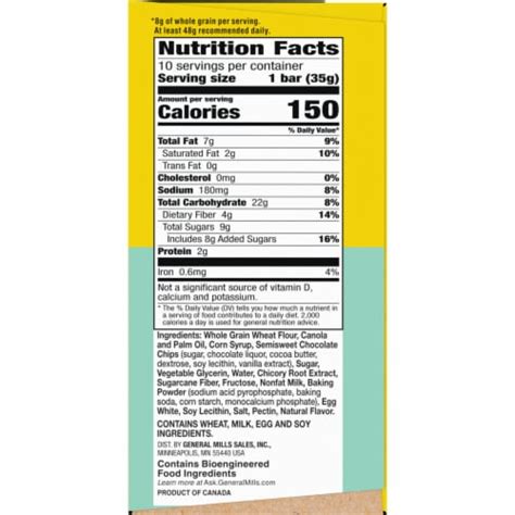 Nature Valley Soft Baked Muffin Chocolate Chip Breakfast Bars Ct