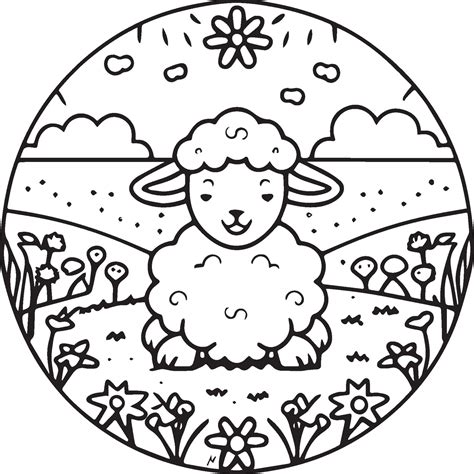 Sheep coloring pages. Sheep outline vector 42396222 Vector Art at Vecteezy