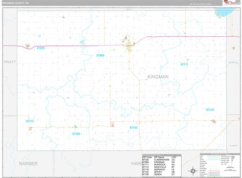 Kingman County Ks Wall Map Premium Style By Marketmaps