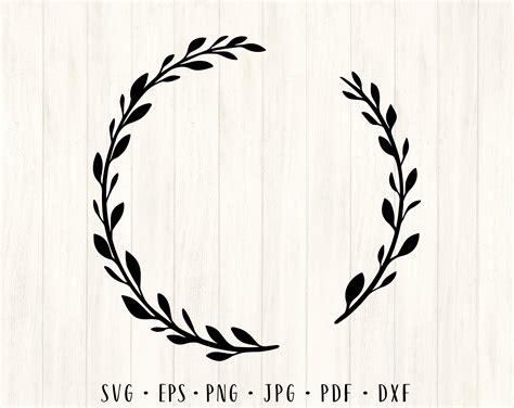 Laurel Wreath Svg Leaves Frame Svg Botanical Frame Svg Laurel Etsy