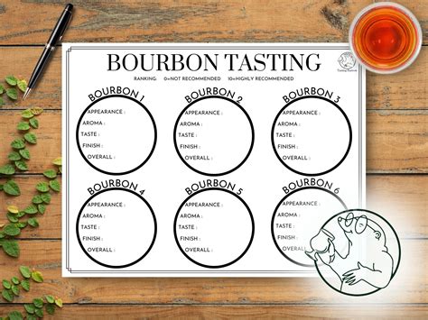 Bourbon Tasting Sheet Bourbon Flight Tasting Bourbon DIY - Etsy