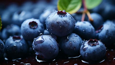 Ai Generated Freshness Of Nature Bounty Wet Ripe Berry Fruit Healthy