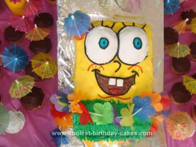 Coolest Spongebob Luau Birthday Cake