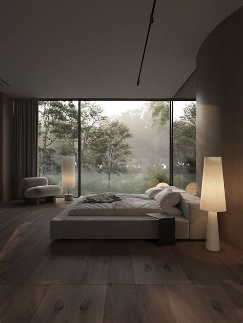 Minimalistic bedroom in forest | Modern bedroom, Luxurious bedrooms ...