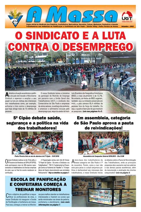 Jornal A Massa Setembro By Sindicato Dos Padeiros De S O Paulo