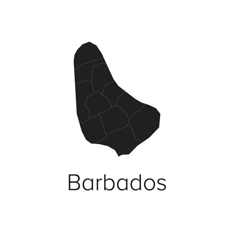 Barbados Map Illustration Silhouette Outline Barbados Travel And